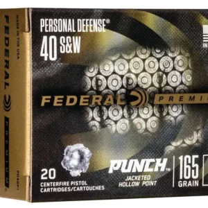 FEDERAL 40 S&W 165GR PUNCH JHP 20 RD/BX 10 BX/CS