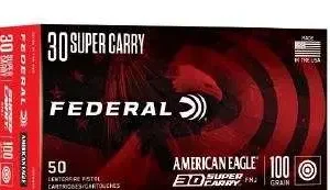 FEDERAL 30 SUPER CARRY 100GR FMJ 50 RD/BX 20 BX/CS