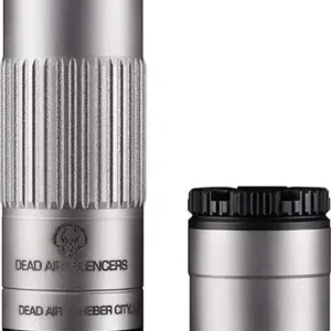 DEAD AIR MOJAVE 9 SILVER MODULAR 9MM SILNCR GMS LOW BACK PRESSURE W/ 1/2-28 PSTN