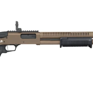 MOSSBERG 590R CERAKOTE 12G 3" SHOTGUN 18.5" W/ H.S., FDE, MOE GRIP/FLIP UP, 5 POSITION STOCK, 6+1