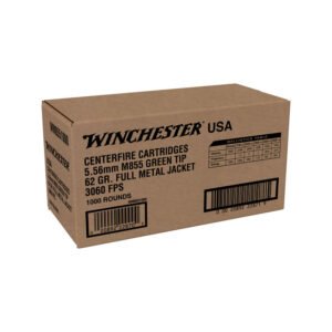 WINCHESTER 5.56 MM M855 62 FMJ WIN LC 1000RD (GREEN TIP) 1000 RD/BX 1 BX/CS